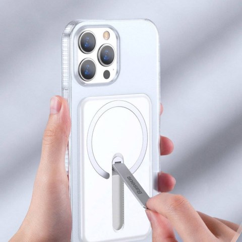 Etui do iPhone 13 Pro Max do MagSafe Baseus Crystal Magnetic z podstawką Przezroczyste