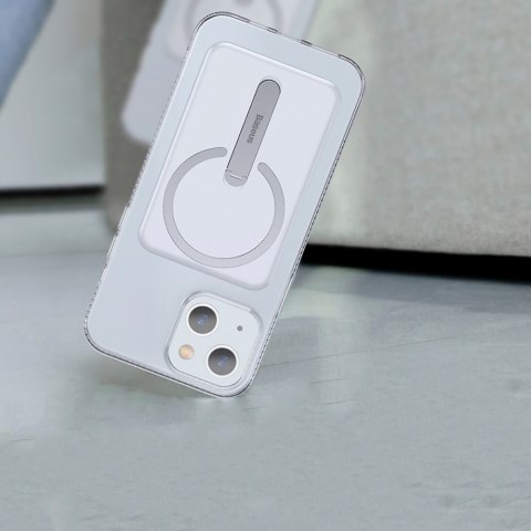 Etui do iPhone 13 do MagSafe Baseus Crystal Magnetic z podstawką Przezroczyste