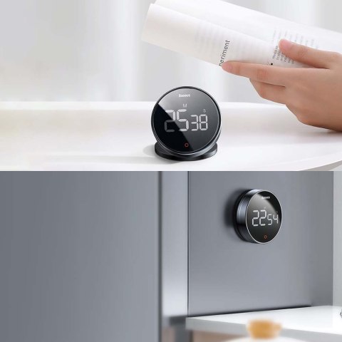 Minutnik stoper kuchenny timer Baseus Heyo Pro Dark cyfrowy czasomierz obrotowy Szary