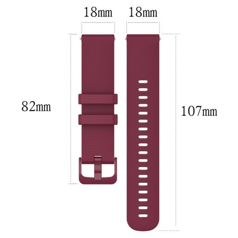 Pasek uniwersalny Alogy Strap z klamrą na smartwatch zegarek 18mm bordowy