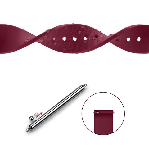 Pasek uniwersalny Alogy Strap z klamrą na smartwatch zegarek 18mm bordowy