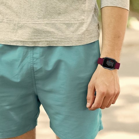 Pasek uniwersalny Alogy Strap z klamrą na smartwatch zegarek 18mm bordowy