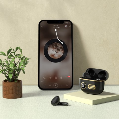 Słuchawki douszne bezprzewodowe Bluetooth Remax TWS-39 Retro Czarne