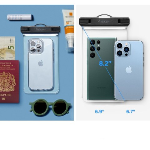Uniwersalne etui wodoodporne na telefon 6.9 Spigen A601 IPX8 Crystal Clear