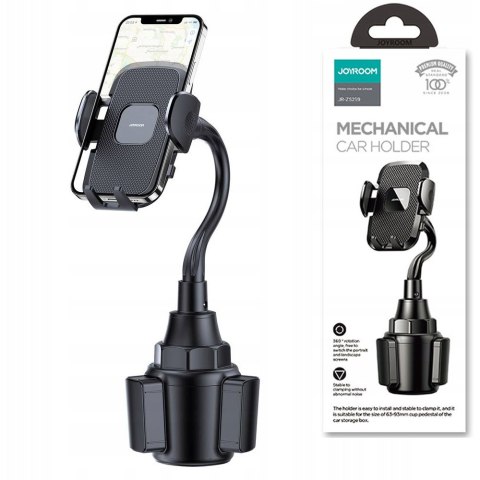 Uniwersalny uchwyt samochodowy Joyroom JR-ZS259 na telefon do uchwytu na kubek Czarny