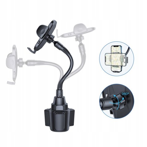 Uniwersalny uchwyt samochodowy Joyroom JR-ZS259 na telefon do uchwytu na kubek Czarny