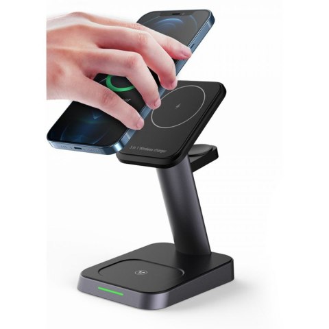 Ładowarka indukcyjna W68 3w1 Charger Magsafe do iPhone, Airpods, Apple Watch Black