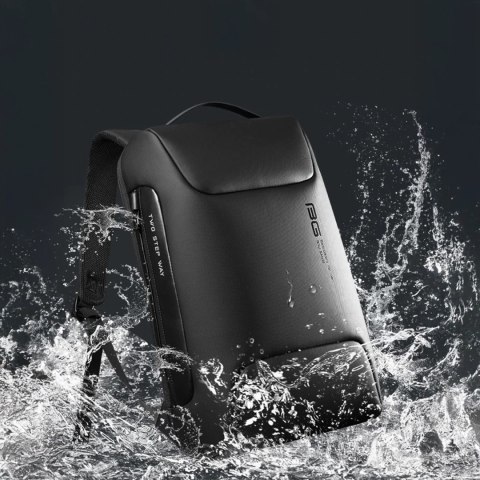 Plecak biznesowy antykradzieżowy Bange wodoodporny na laptopa do 15.6" wielofunkcyjny Czarny