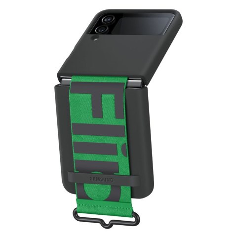 Oryginalne etui Samsung Silicone Cover Strap do Samsung Galaxy Z Flip 4 Czarny