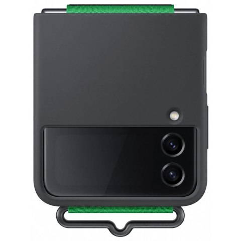 Oryginalne etui Samsung Silicone Cover Strap do Samsung Galaxy Z Flip 4 Czarny