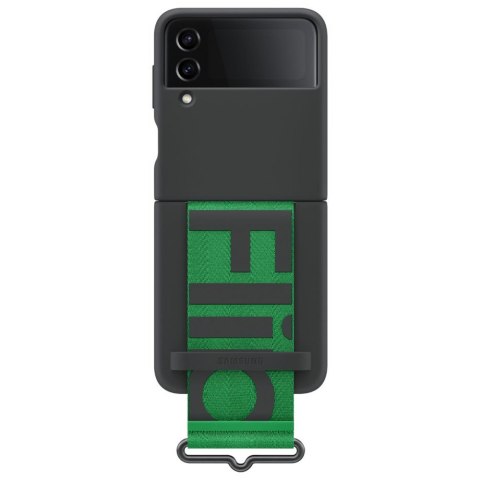 Oryginalne etui Samsung Silicone Cover Strap do Samsung Galaxy Z Flip 4 Czarny
