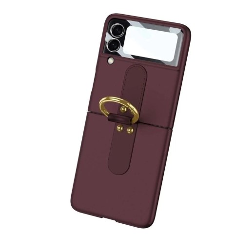 Etui obudowa z pierścieniem Ring z ochroną wyświetlacza do Samsung Galaxy Z Flip 4 Rose Gold