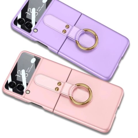 Etui obudowa z pierścieniem Ring z ochroną wyświetlacza do Samsung Galaxy Z Flip 4 Rose Gold