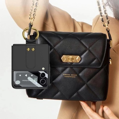 Etui obudowa z pierścieniem Ring z ochroną wyświetlacza do Samsung Galaxy Z Flip 4 Rose Gold