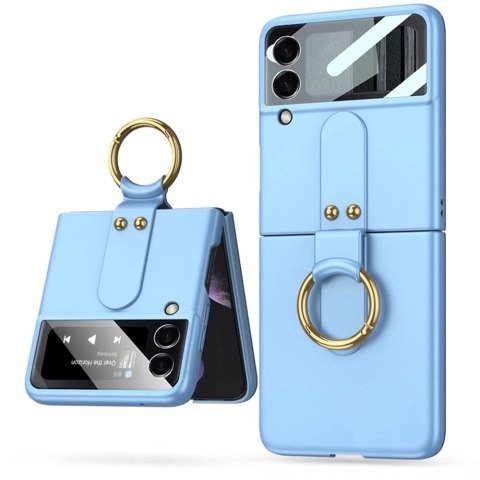 Etui obudowa z pierścieniem Ring z ochroną wyświetlacza do Samsung Galaxy Z Flip 4 Sky Blue