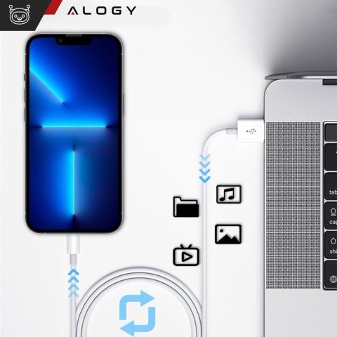Kabel 1m Alogy Fast Charge USB do Lightning przewód do ładowania iPhone 20W biały