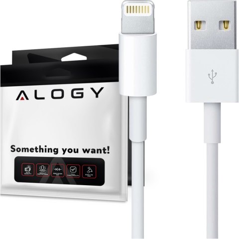 Kabel 1m Alogy Fast Charge USB do Lightning przewód do ładowania iPhone 20W biały