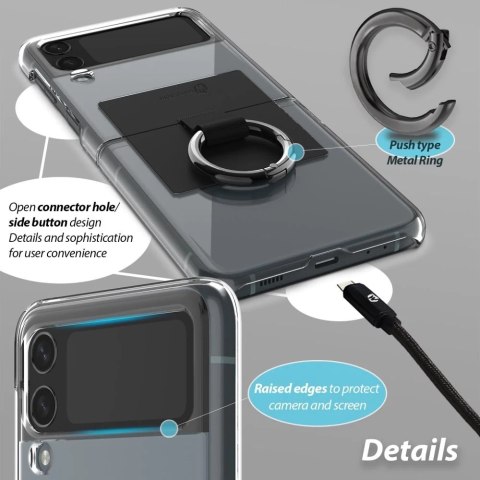 Etui Whitestone Clear Case Ring do Samsung Galaxy Z Flip 4 Black