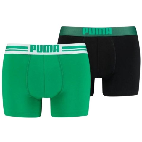 Bokserki męskie Puma Basic Boxer 2P zielone, czarne 906519 04 Bokserki męskie Puma Basic Boxer 2P zielone, czarne 906519 04