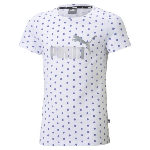Koszulka dla dzieci Puma ESS+ Dotted Tee biała w kropki 587042 02 Koszulka dla dzieci Puma ESS+ Dotted Tee biała w kropki 587042 02