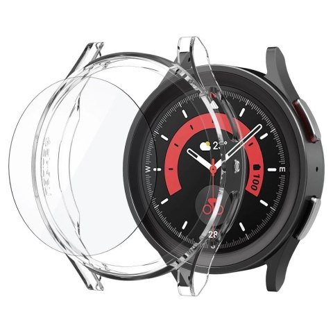 Etui Spigen Thin Fit ze szkłem hartowanym do Samsung Galaxy Watch 5 Pro (45mm) Crystal Clear