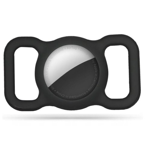 Etui silikonowe do AirTag opaska do smyczy obroży dla psa kota zwierząt do lokalizatora czarne