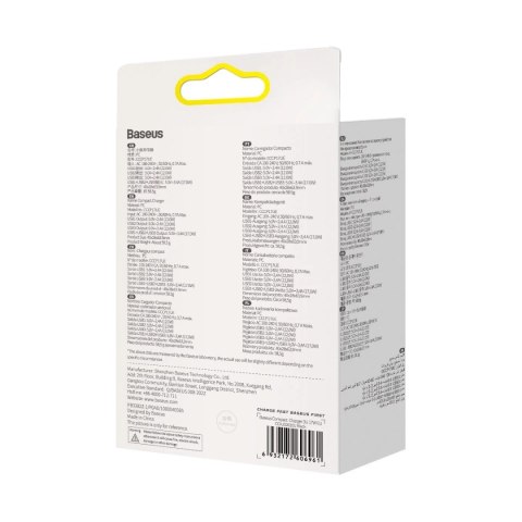 Ładowarka sieciowa Baseus Compact 3x USB Type A 17W Czarna