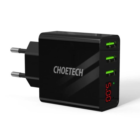 Ładowarka sieciowa Choetech 3x USB Type A 5V/3A Czarna