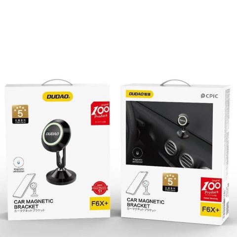 Dudao F6X+ uchwyt samochodowy magnetyczny czarny (F6X+)