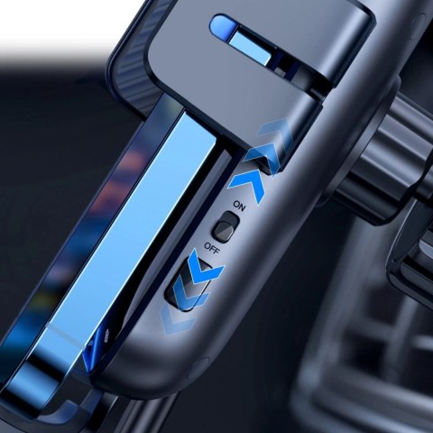 Joyroom automatyczny elektryczny uchwyt samochodowy na kratkę wentylacyjną nawiew z ładowarką bezprzewodową Qi 15W (JR-ZS214)