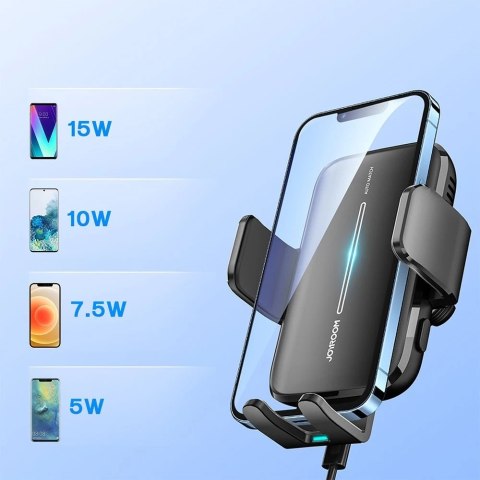 Joyroom uchwyt samochodowy z ładowarką bezprzewodową 15W na kratkę nawiewu czarny (JR-ZS245 vent)