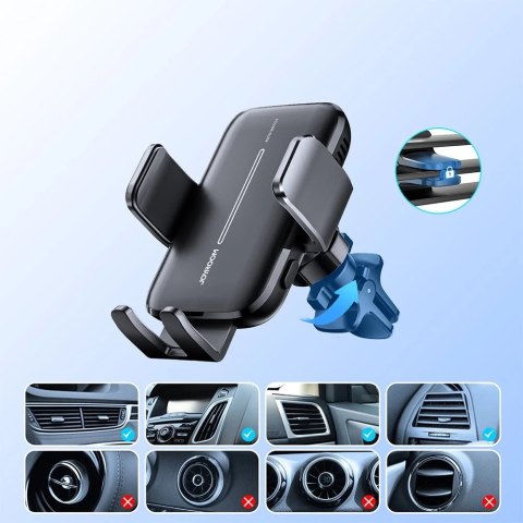 Joyroom uchwyt samochodowy z ładowarką bezprzewodową 15W na kratkę nawiewu czarny (JR-ZS245 vent)