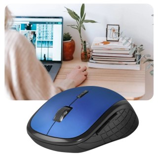 Myszka bezprzewodowa cicha do laptopa PC mysz komputerowa Defender Aero MM-755 RF Niebieska
