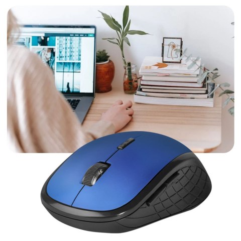 Myszka bezprzewodowa cicha do laptopa PC mysz komputerowa Defender Aero MM-755 RF Niebieska