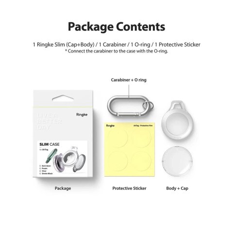 Obudowa brelok Ringke Slim do lokalizatora Apple AirTag Smoke Black