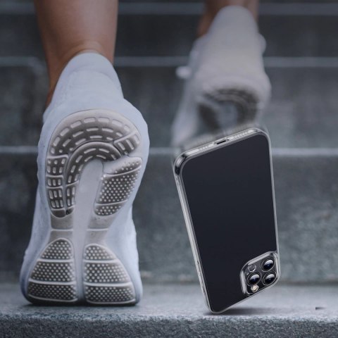 Baseus Frosted Glass Case etui pokrowiec do iPhone 13 Pro Max sztywna obudowa z żelową ramką czarny (ARWS001101)