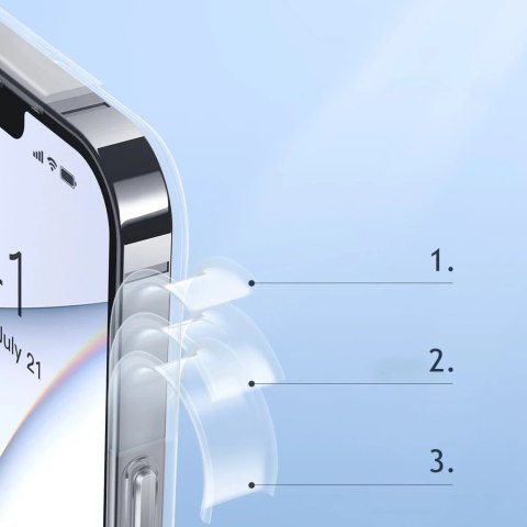 Baseus Frosted Glass Case etui pokrowiec do iPhone 13 Pro sztywna obudowa z żelową ramką przezroczysty (ARWS000102)