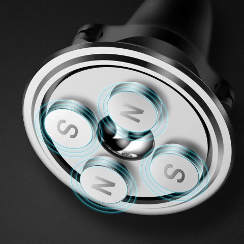 Baseus Magnetic Air Vent magnetyczny uchwyt samochodowy na kratkę wentylacyjną z uchwytem na 2 kable czarny (SUGX-A01)