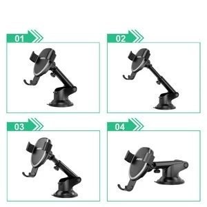 Choetech bezprzewodowa ładowarka Qi 10W grawitacyjny uchwyt samochodowy na kokpit deskę rozdzielczą + klips na kratkę wentylacyj