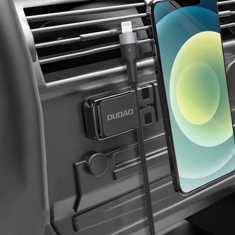 Dudao samoprzylepny magnetyczny uchwyt samochodowy na deskę rozdzielczą organizer do kabli czarny (F11s)