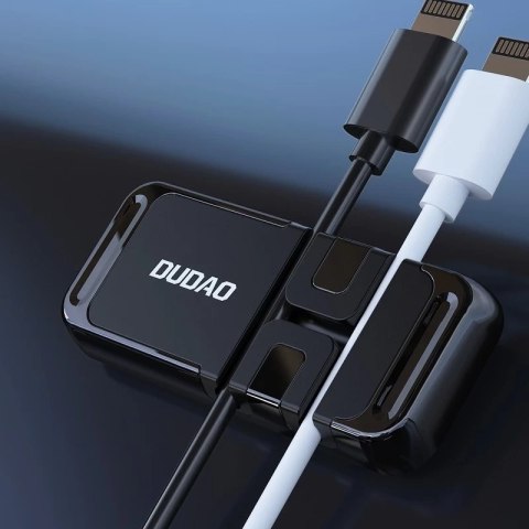 Dudao samoprzylepny magnetyczny uchwyt samochodowy na deskę rozdzielczą organizer do kabli czarny (F11s)