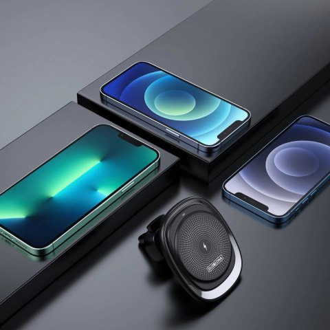 Duzzona samochodowy uchwyt magnetyczny bezprzewodowa indukcyjna ładowarka Qi (kompatybilna z MagSafe) 15W czarny (V1)