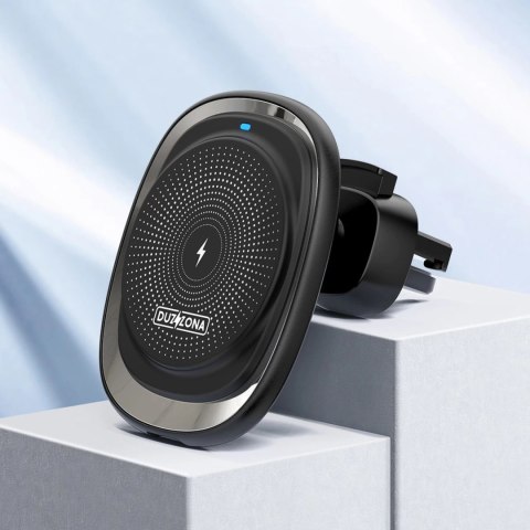 Duzzona samochodowy uchwyt magnetyczny bezprzewodowa indukcyjna ładowarka Qi (kompatybilna z MagSafe) 15W czarny (V1)