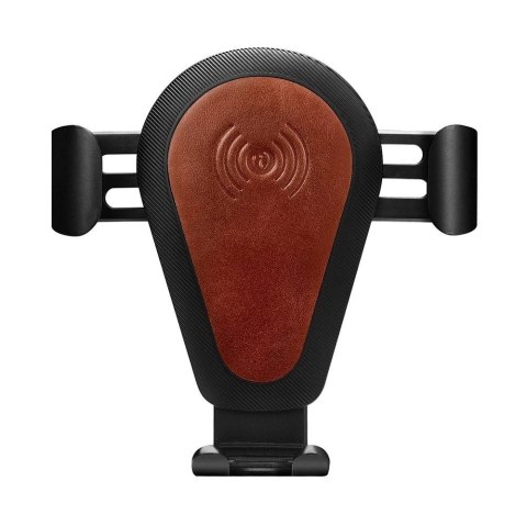 ICarer bezprzewodowa ładowarka samochodowa Qi 10W uchwyt na kratkę wentylacyjną brązowy (IWXC004-BN)