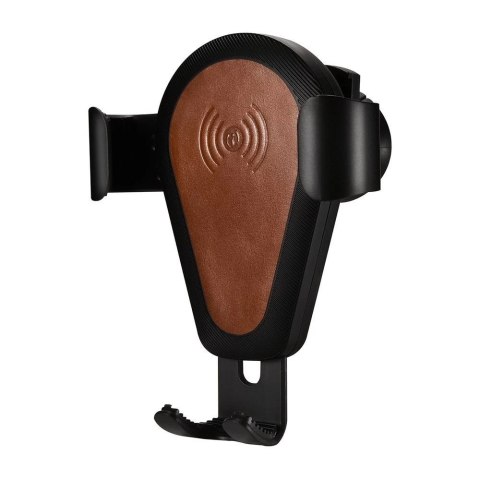 ICarer bezprzewodowa ładowarka samochodowa Qi 10W uchwyt na kratkę wentylacyjną brązowy (IWXC004-BN)