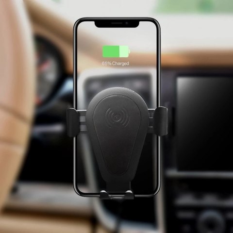 ICarer bezprzewodowa ładowarka samochodowa Qi 10W uchwyt na kratkę wentylacyjną czarny (IWXC004-BK)