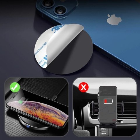 Joyroom 2w1 magnetyczny uchwyt samochodowy do telefonu na kokpit i kratkę wentylacji nawiew czarny (6941237158987)