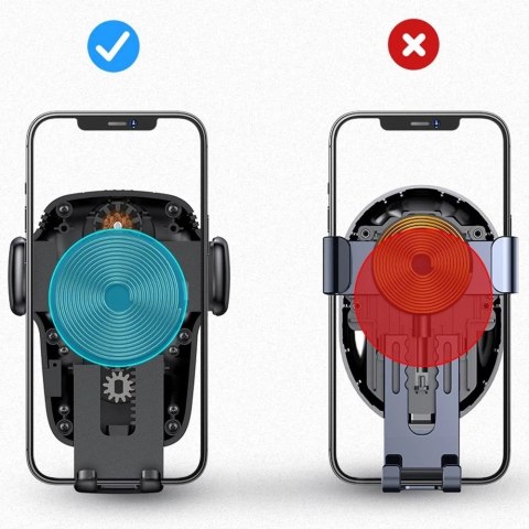 Joyroom bezprzewodowa ładowarka Qi 15 W automatyczny elektryczny uchwyt samochodowy na kokpit deskę rozdzielczą czarny (JR-ZS248