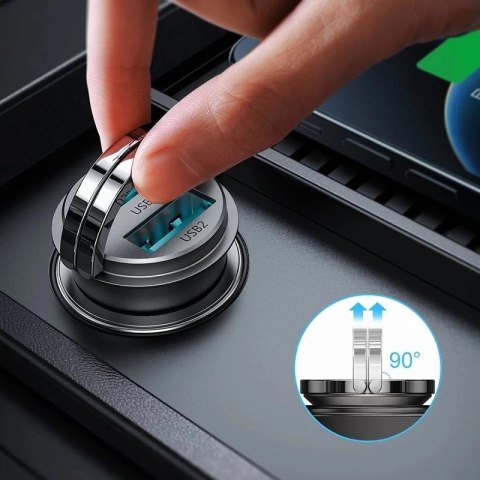 Joyroom ładowarka samochodowa 2 x USB 15W 3,1A szary (C-A48)