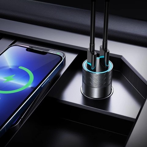 Joyroom ładowarka samochodowa 2 x USB 50W z PD, QC, PPS szary (JR-CL13)